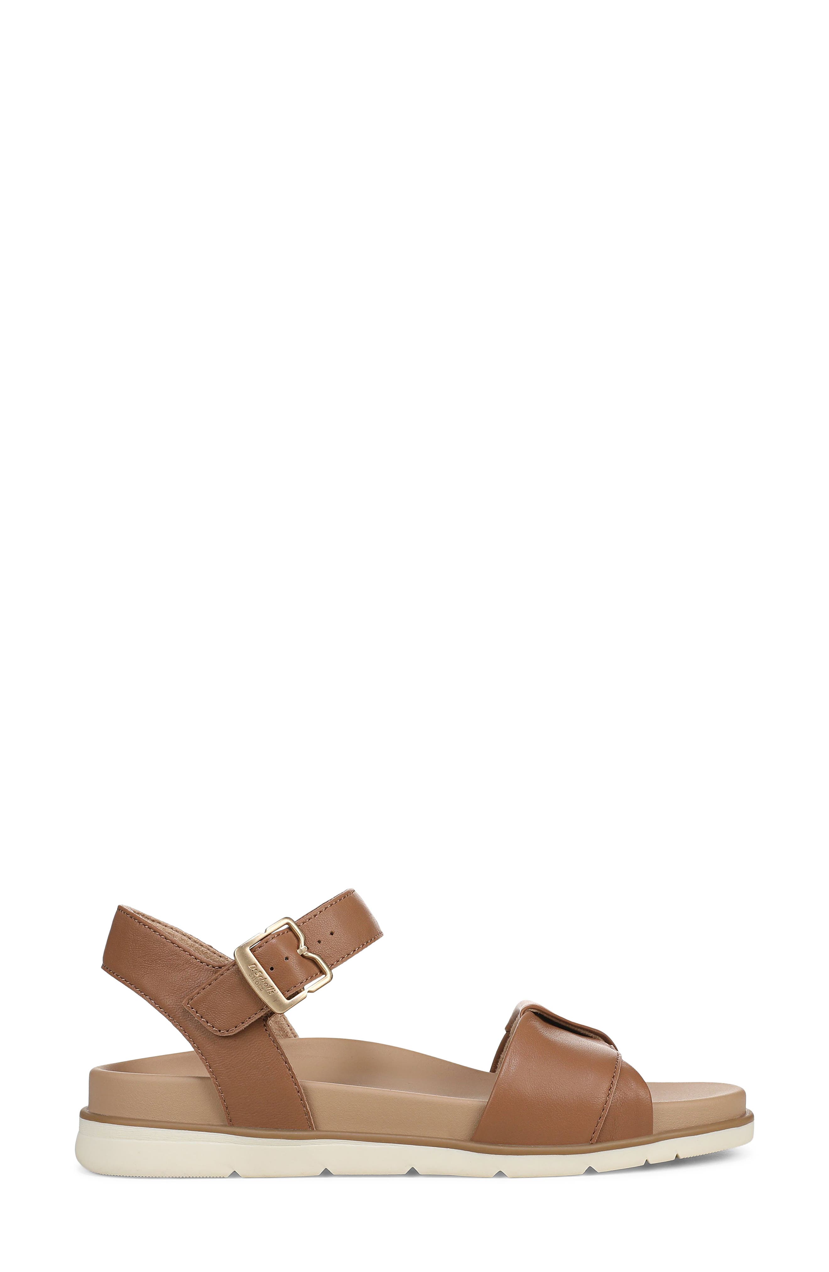 Free To Move Quarter Strap Sandal, Alternate, color, HONEY BROWN