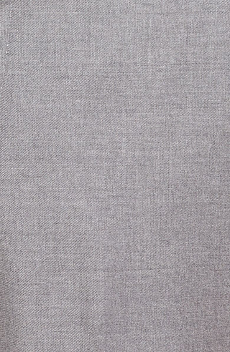 Berle Flat Front Solid Super 130s Wool Gabardine Trousers, Alternate, color, Light Grey