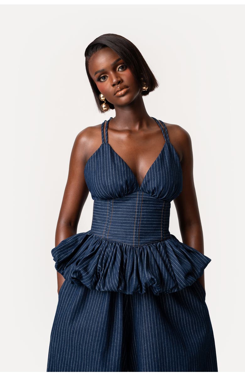 OFUURE Adele Peplum Top, Alternate, color, Denim