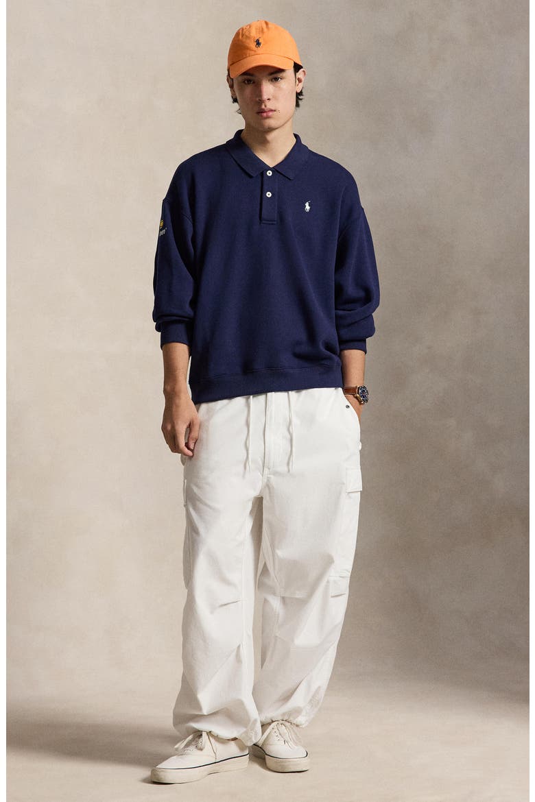 US Open Arctic Fleece Long Sleeve Polo, Alternate, color, NAVY