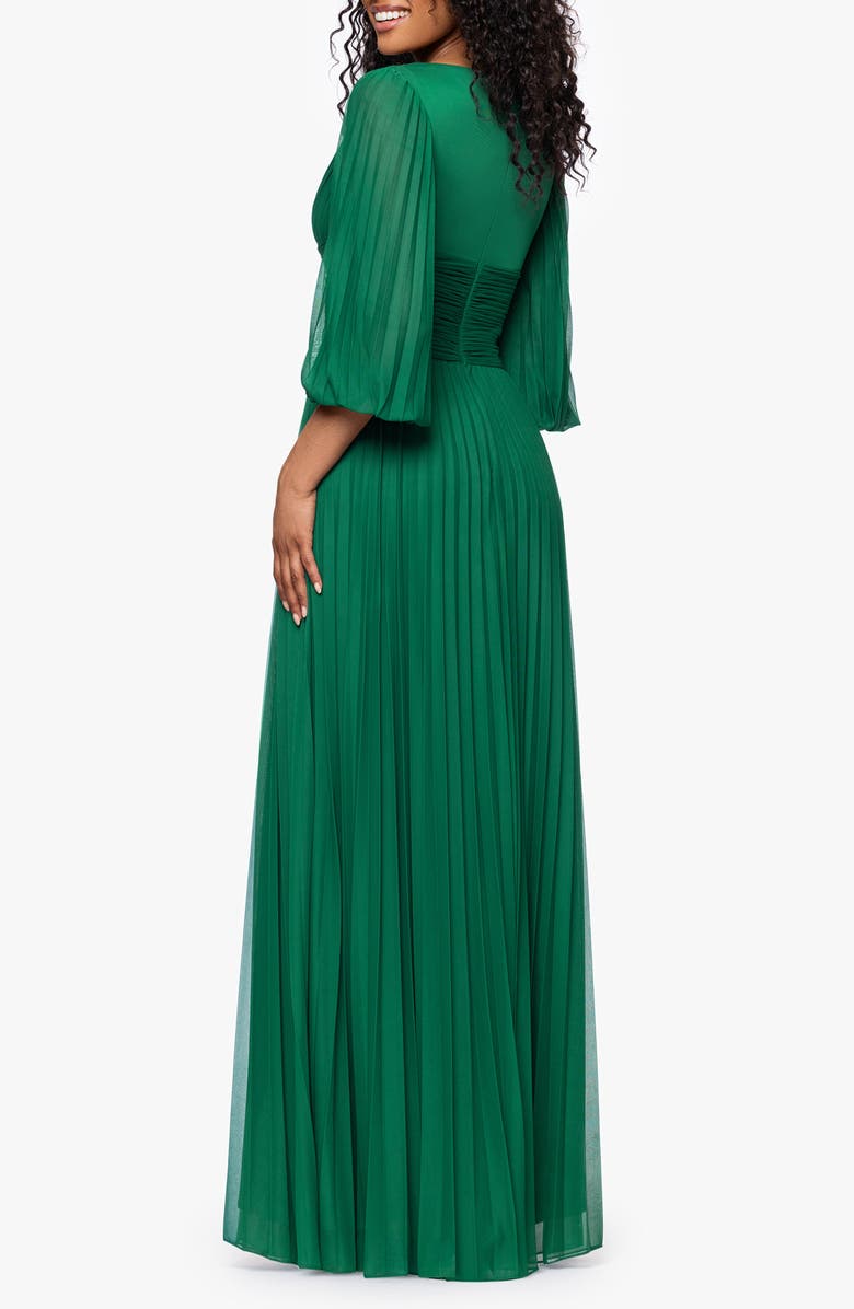 Betsy & Adam Pleated A-Line Dress, Alternate, color, Green