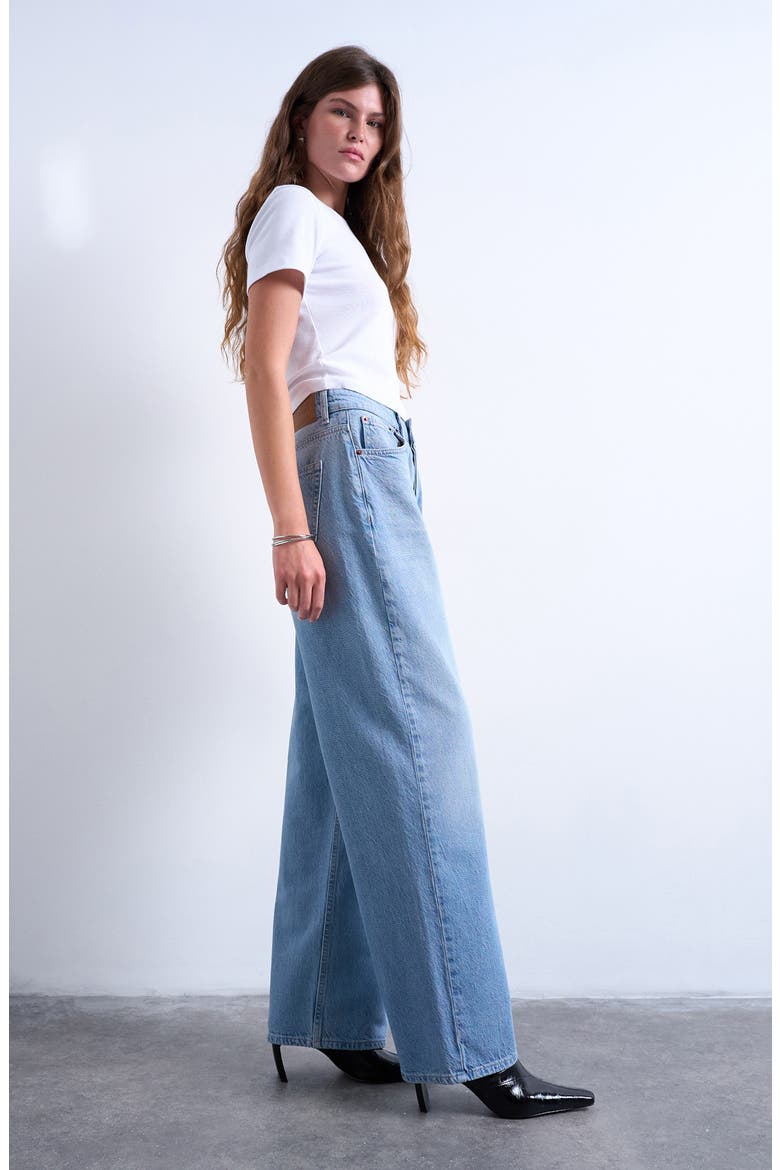 Column Mid Rise Jeans, Alternate, color, MEDIUM BLUE