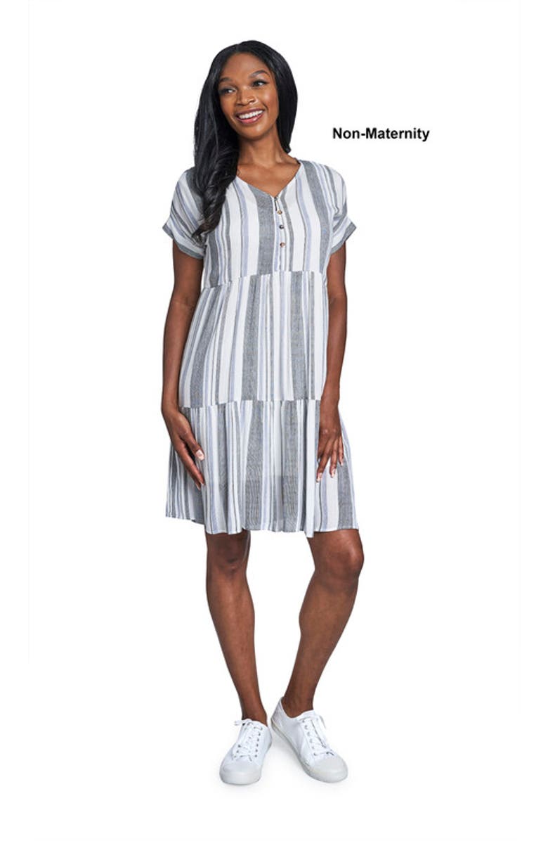 Everly Grey Micaela Maternity/Nursing Dress, Alternate, color, Black/Royal