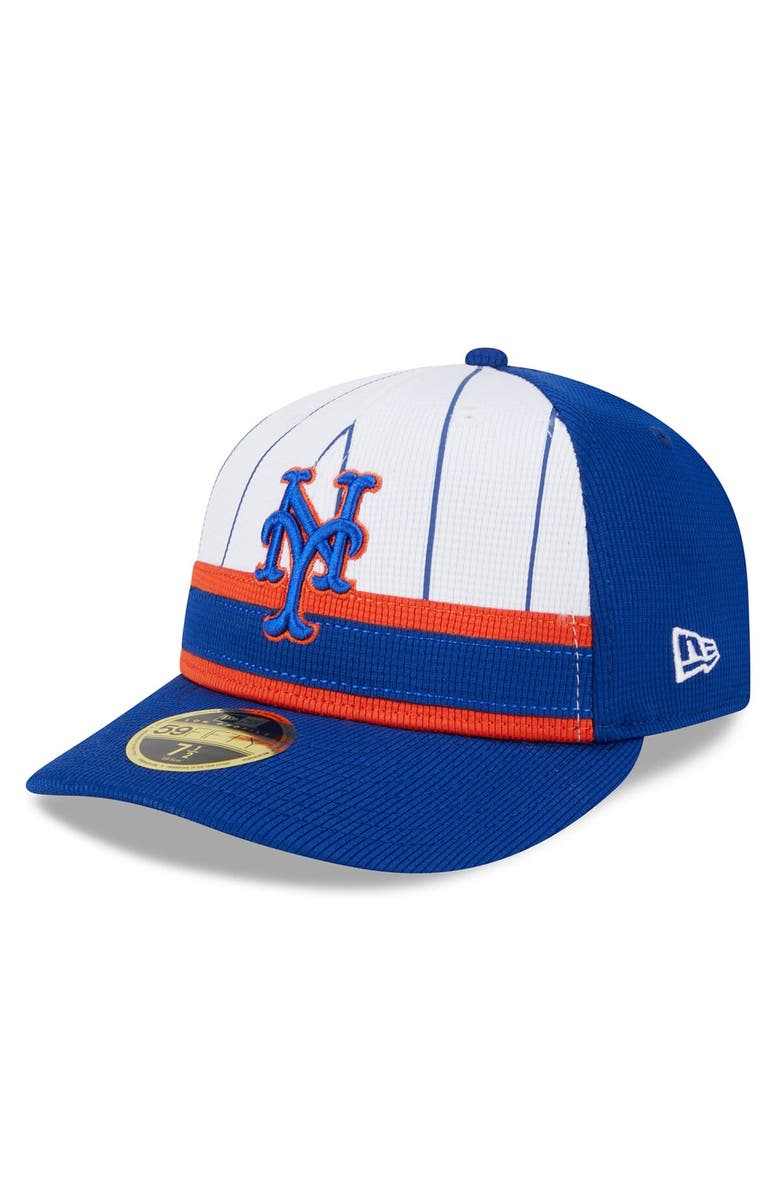 New Era Men's New Era White New York Mets 2024 Batting Practice Low Profile 59FIFTY Fitted Hat, Main, color,