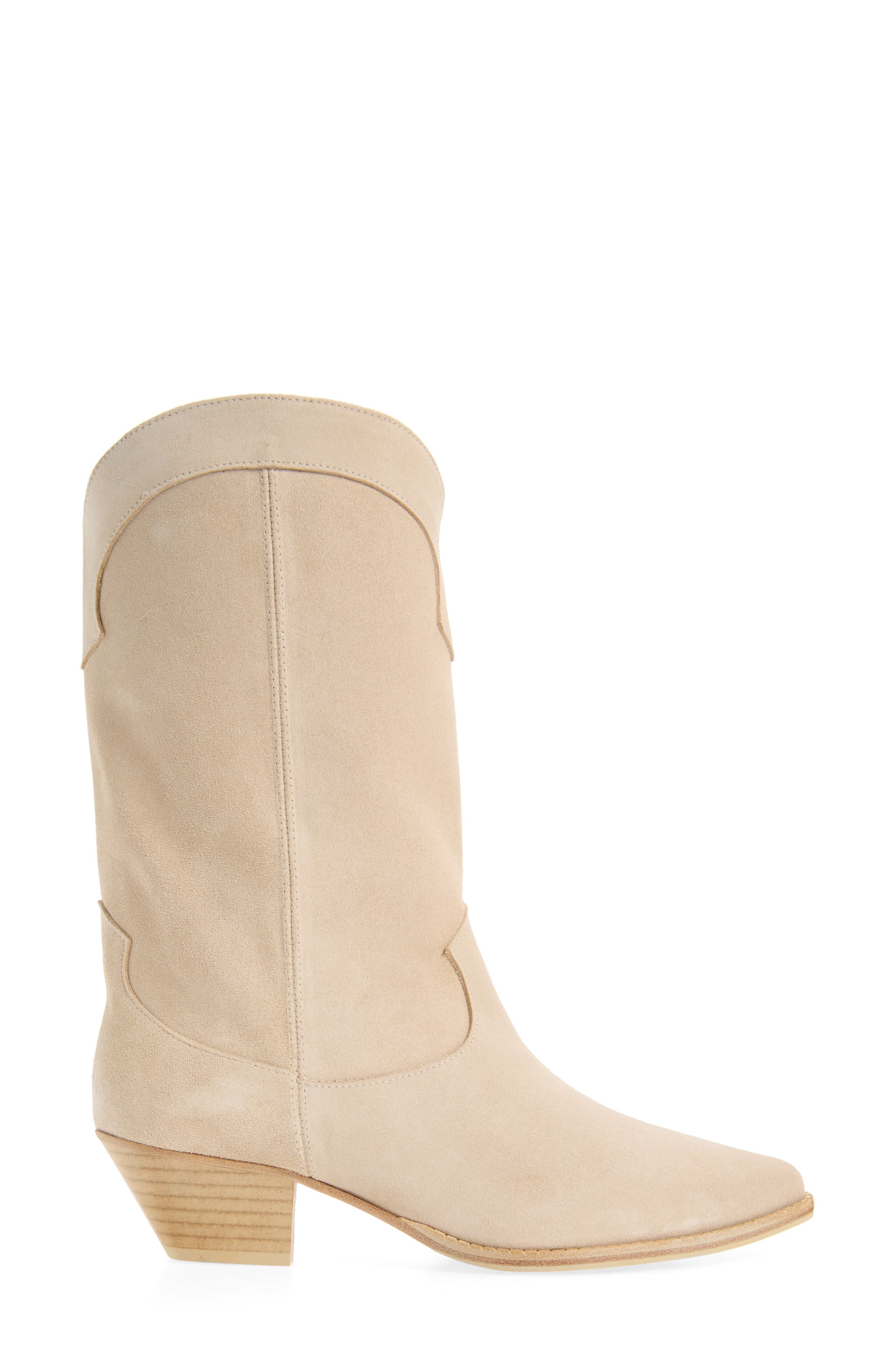 Western Mid Shaft Boot, Alternate, color, SAHARA SUEDE
