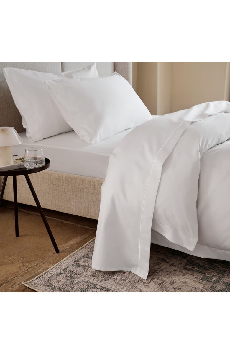 CHRISTY Premium Luxury Sateen Cotton Flat Sheets, Alternate, color, White