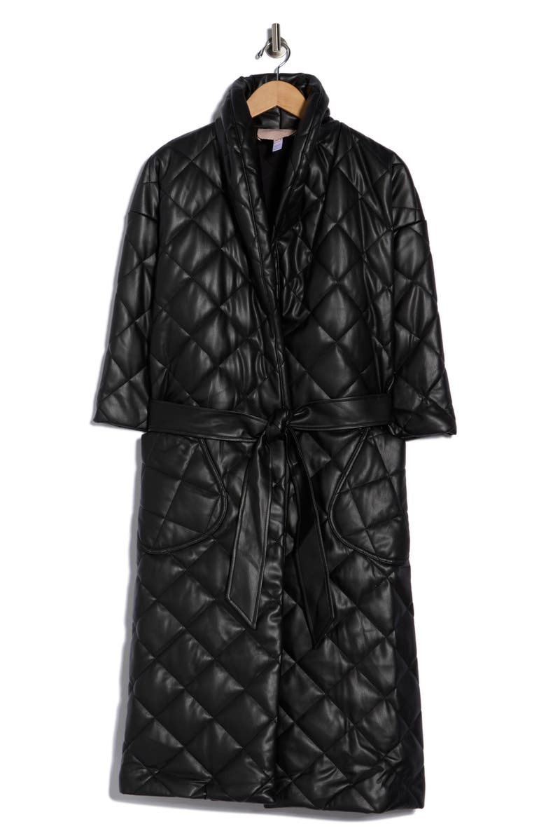 Hutch Mason Diamond Quilted Coat, Main, color, Black