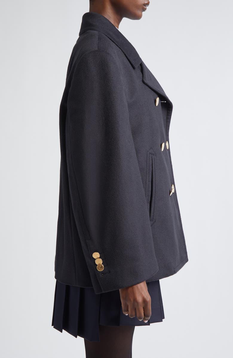 Thom Browne Oversize Cashmere Peacoat, Alternate, color, Navy