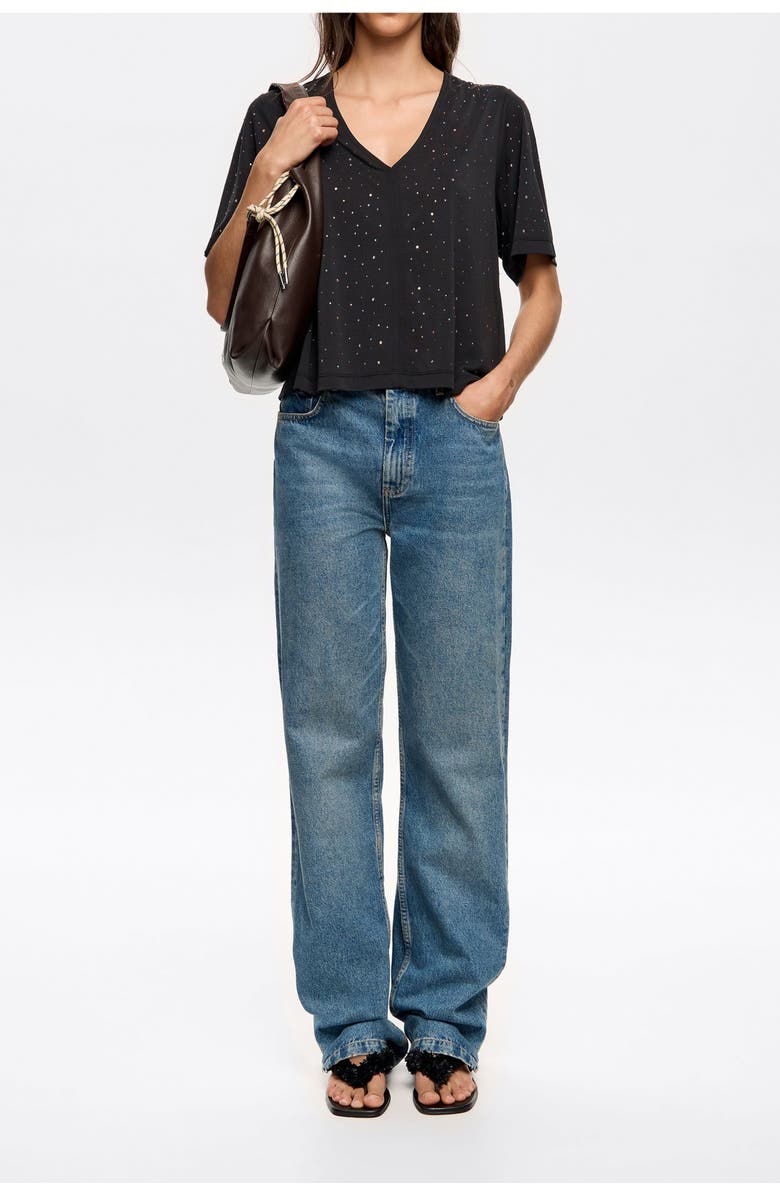 Bimba y Lola Boxy Stones T-Shirt, Alternate, color, Washed Black