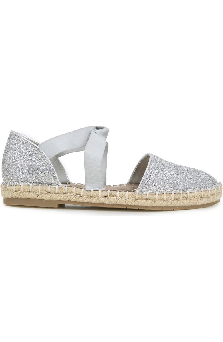 Kenneth Cole Reaction Luna Glitter Espadrille Sandal, Alternate, color, Silver Mesh