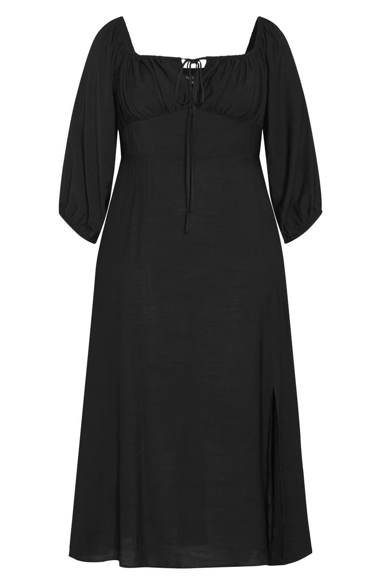City Chic Abbigail Long Sleeve Maxi Dress, Alternate, color, Black