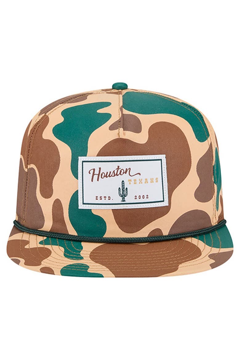 Men's New Era  Camo Houston Texans Duck Rope 19TWENTY Snapback Hat, Alternate, color, Camo