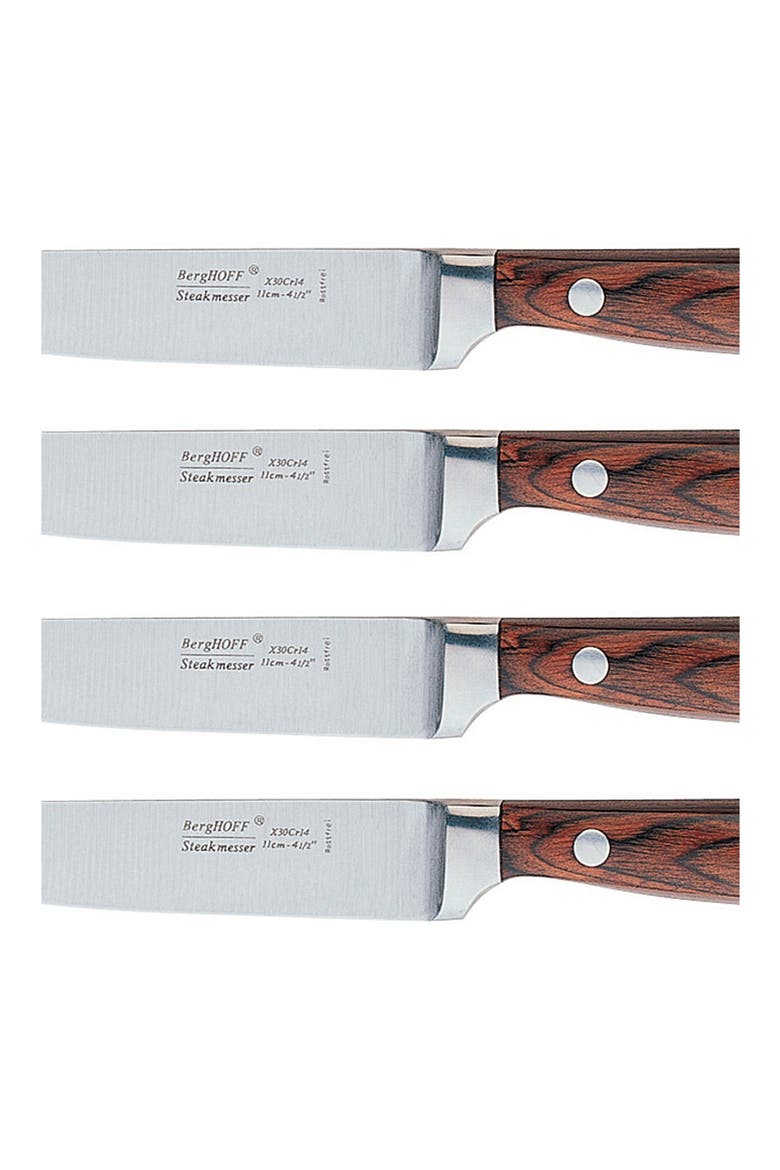 INTERNATIONAL Pakka Stainless Steel Steak Knife - Set of 4, Alternate, color, BROWN