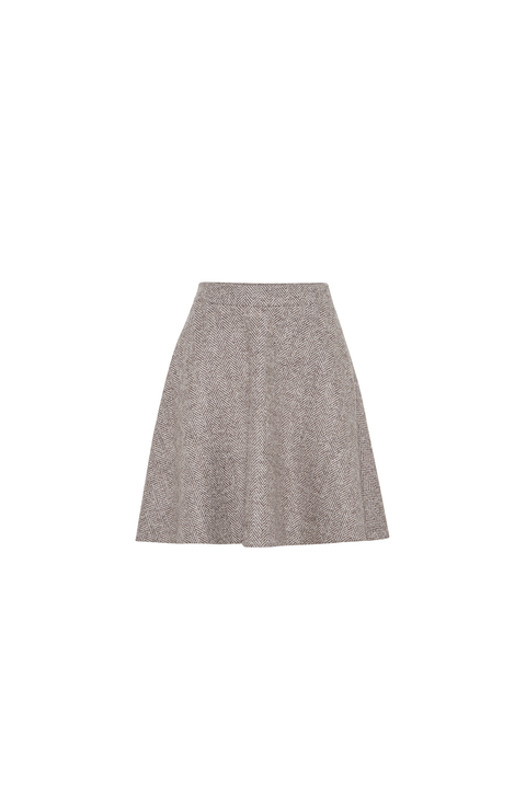 ミニスカート BRUNELLO CUCINELLI Women Mini Skirts MH540G3814C600 White Brunello Cucinelli - Stripe Cotton & Linen Mini Skirt