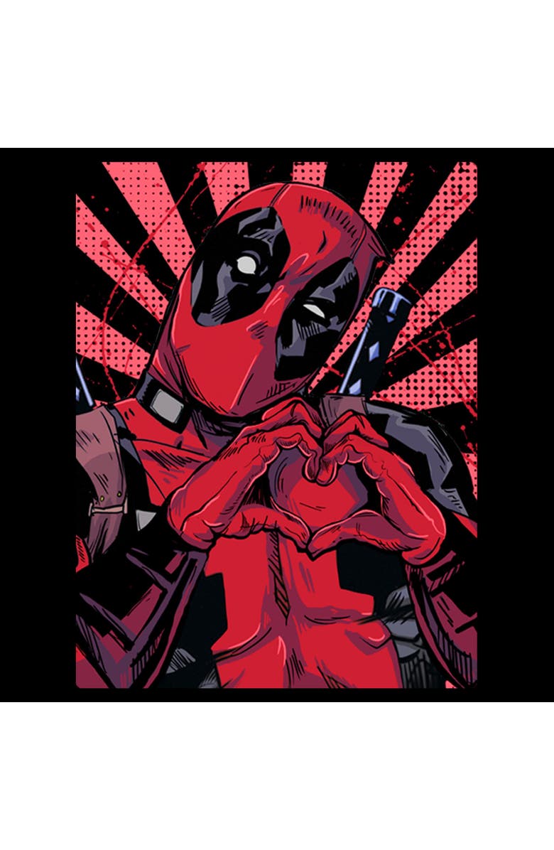 Marvel: Deadpool Men's Marvel Deadpool Hand Heart Poster  Graphic T-Shirt, Alternate, color, Black