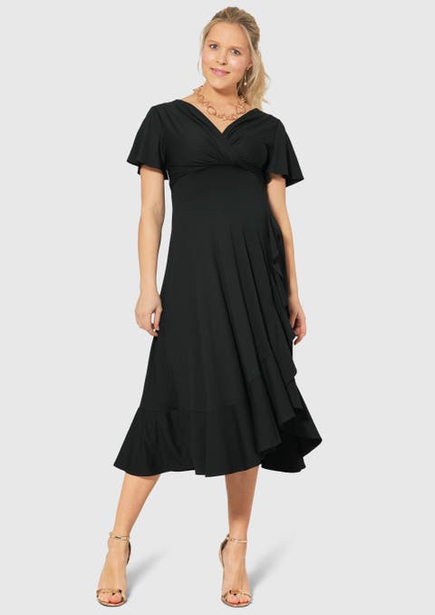Waterfall Midi Maternity Dress