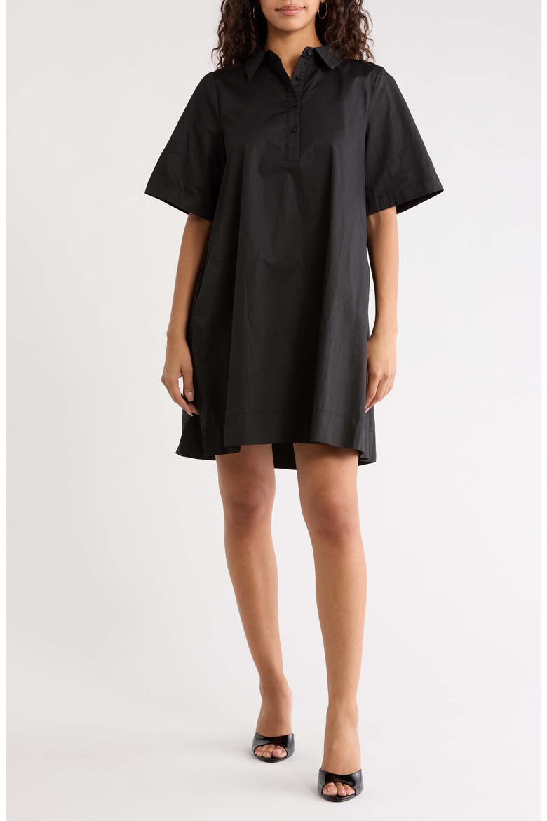 Danbury Trapeze Minidress, Main, color, BLACK