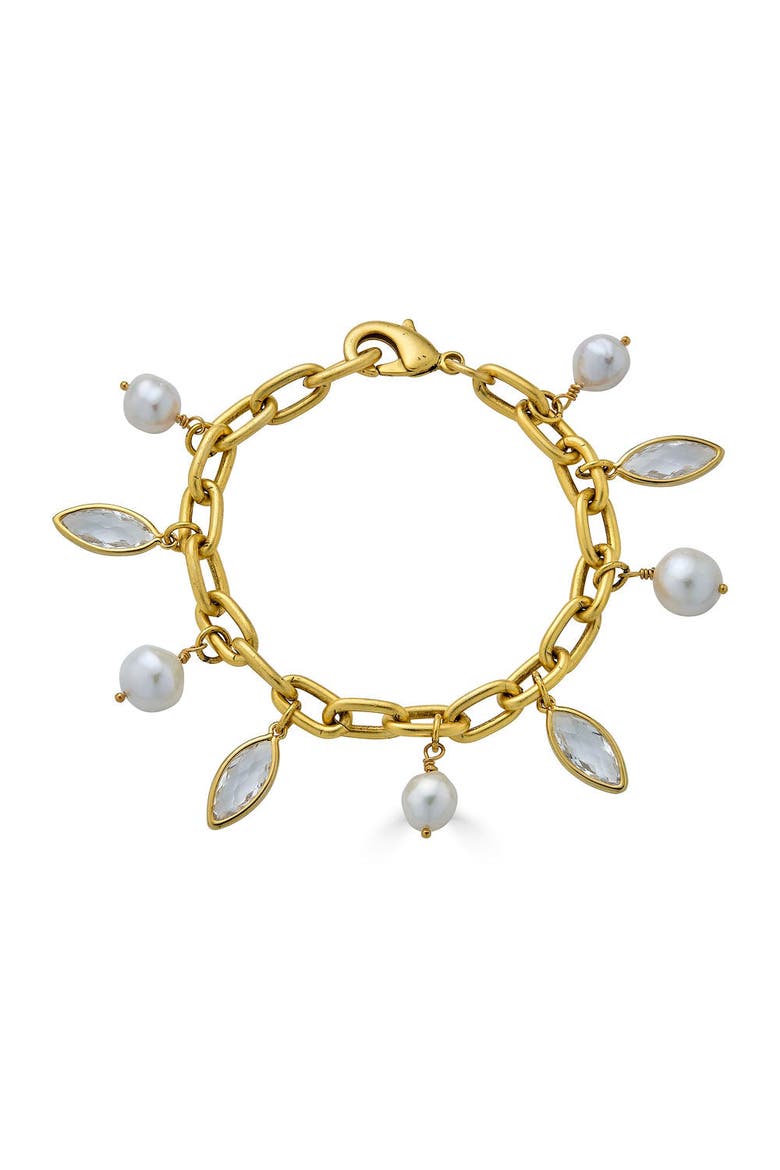 Marquise & Pearl Bracelet, Main, color, Gold