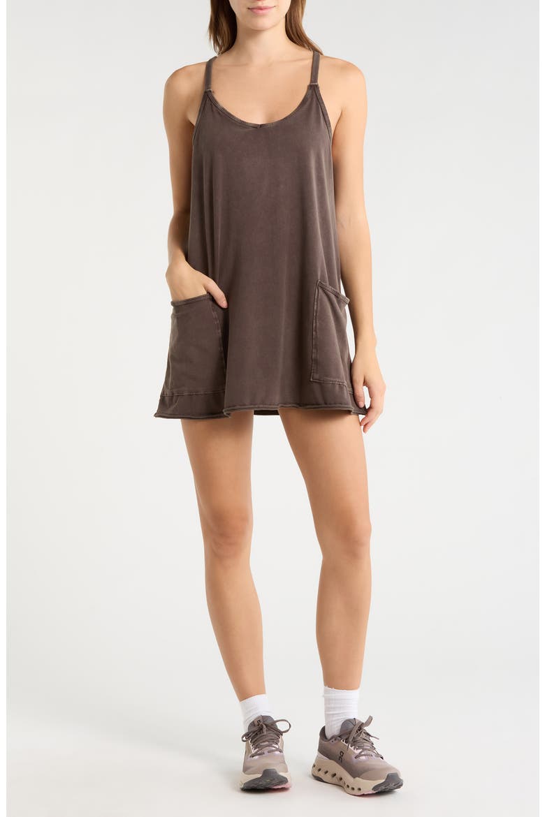 FP Movement Hot Shot Racerback Romper, Main, color, CHOCOLATE