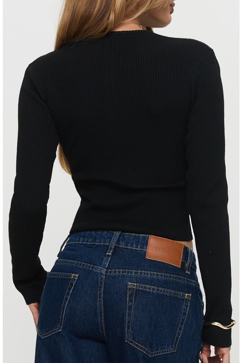 Suzu Rib Cardigan, Alternate, color, BLACK