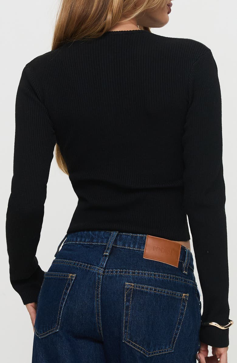 Princess Polly Suzu Rib Cardigan, Alternate, color, Black