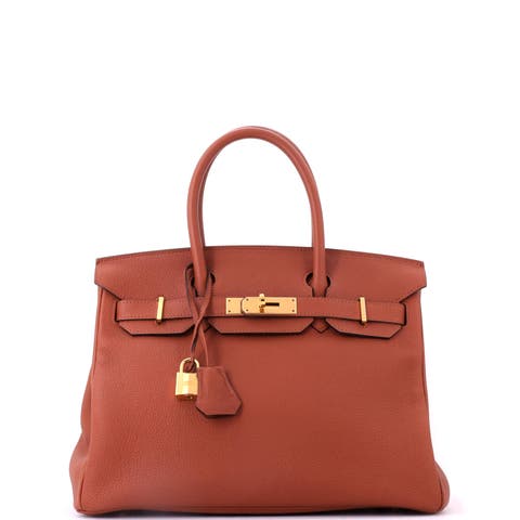 Birkin Handbag Brown Togo with Gold Hardware 30