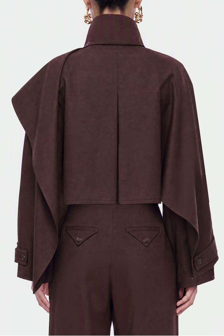 Stand Collar Trench Coat, Alternate, color, Brown