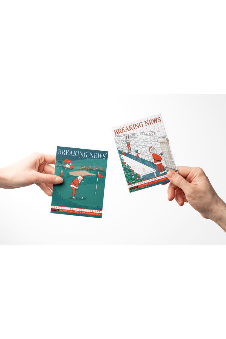 Holiday Winter Card Pack (3ct, Assorted) Breaking News Coal, Breaking News Golf, Santa for Office, Alternate, color, Multi-Pack