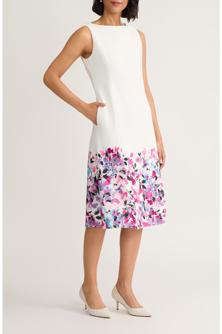 Paneled Princess Seam Sleeveless A-Line Dress, Alternate, color, LILY WHITE MULT