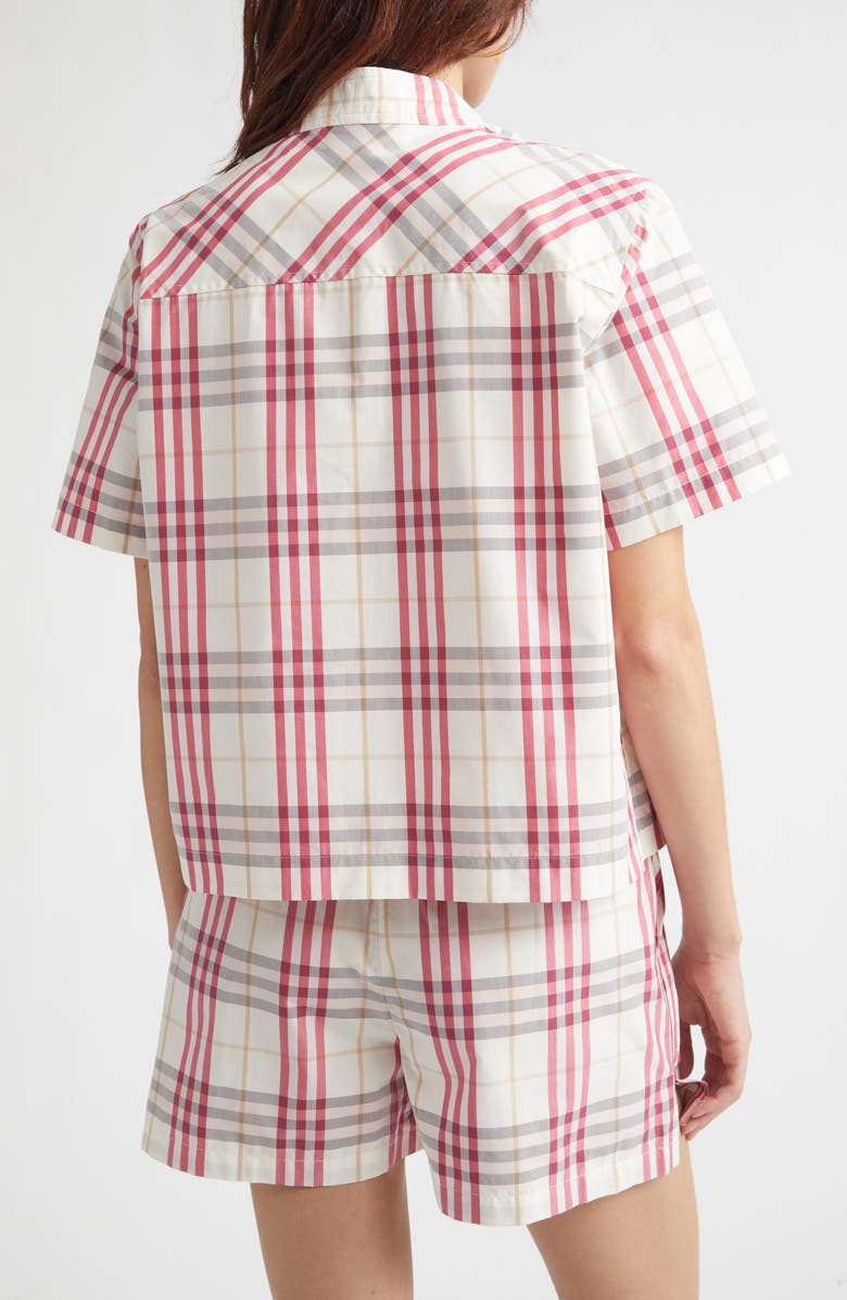 Burberry Olea Plaid Cotton Pullover Shirt, Alternate, color, Aubergine Purple Ip Ck