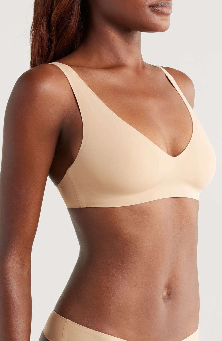 MeUndies DreamSeam Plunge Bralette, Alternate, color, Latte