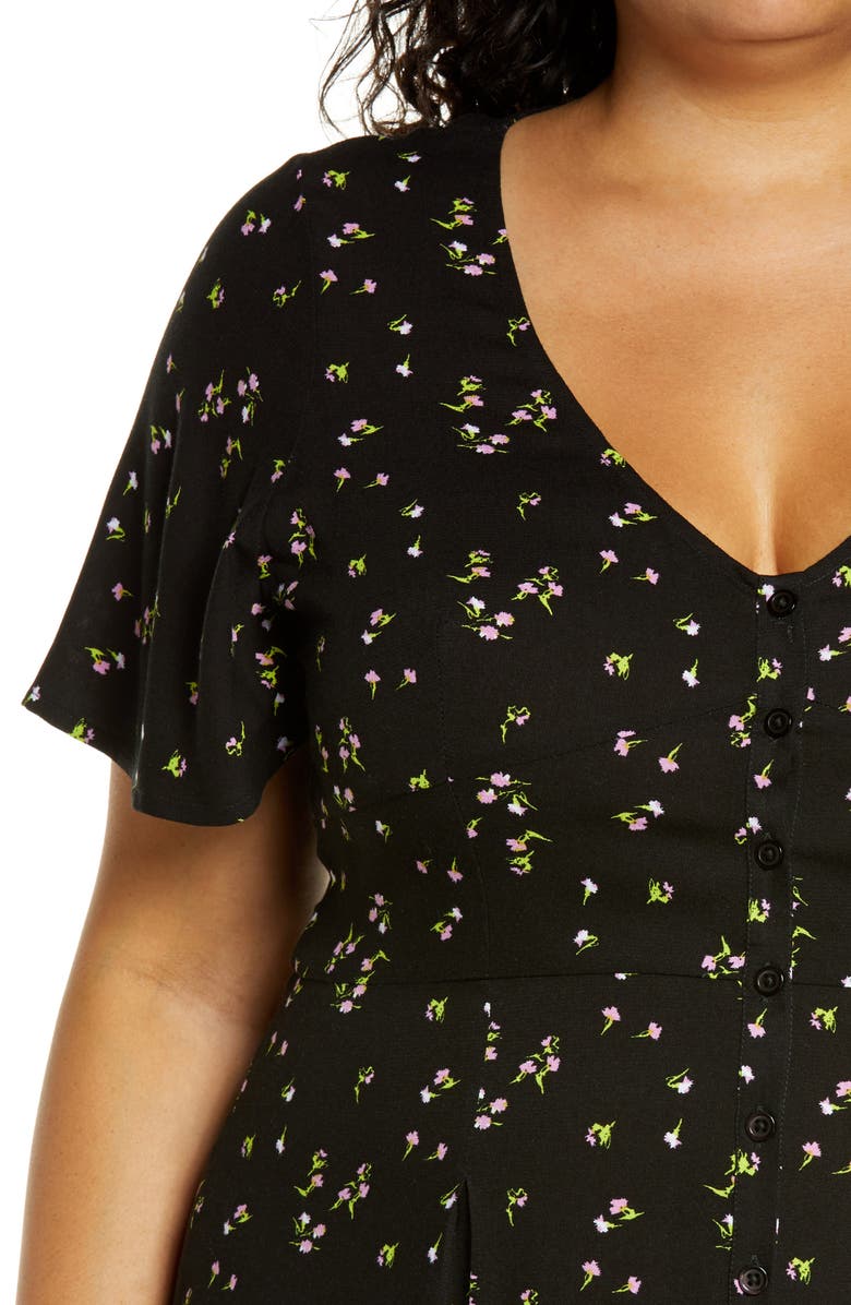 BP. Easy Floral Print Skater Minidress, Alternate, color, 