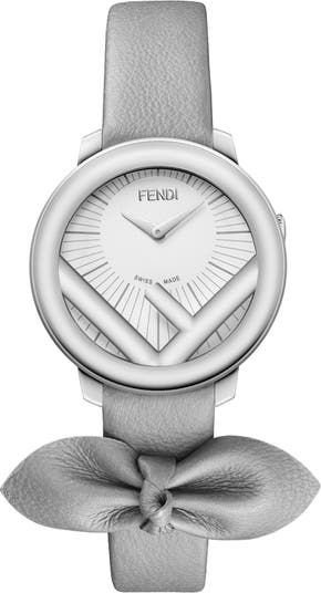 Fendi Run Away Bow Leather Strap Watch, 28mm | Nordstromrack