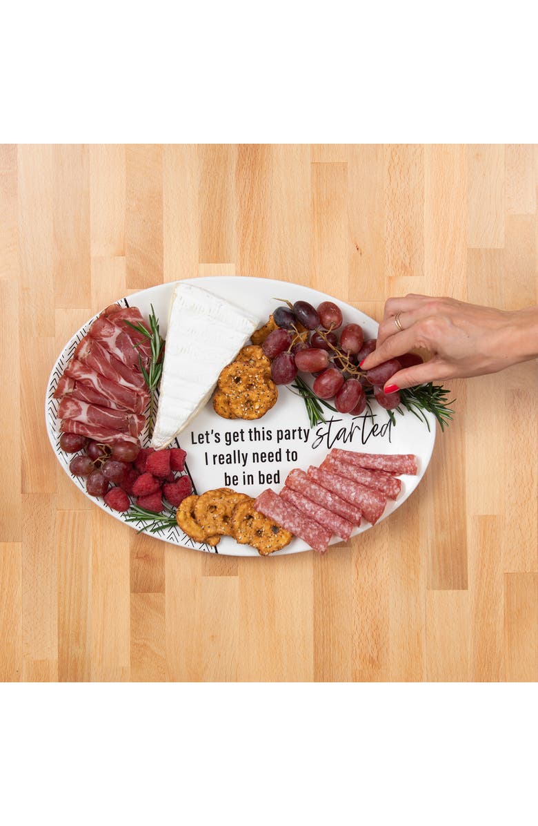 Totalee Gift Party Started Platter Ceramic White, Alternate, color, White