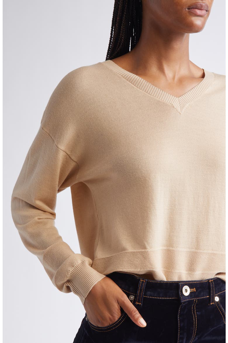 Wool V-Neck Sweater, Alternate, color, 02 SAND