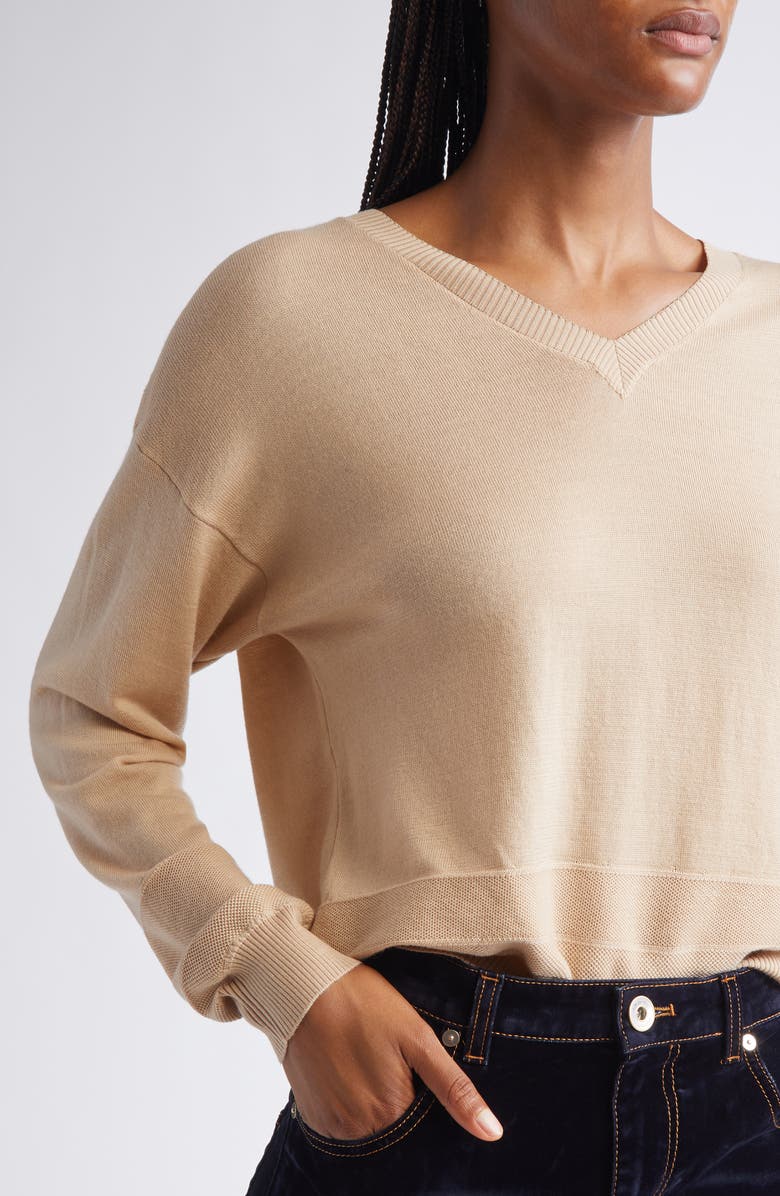 Eleventy Wool V-Neck Sweater, Alternate, color, 02 Sand