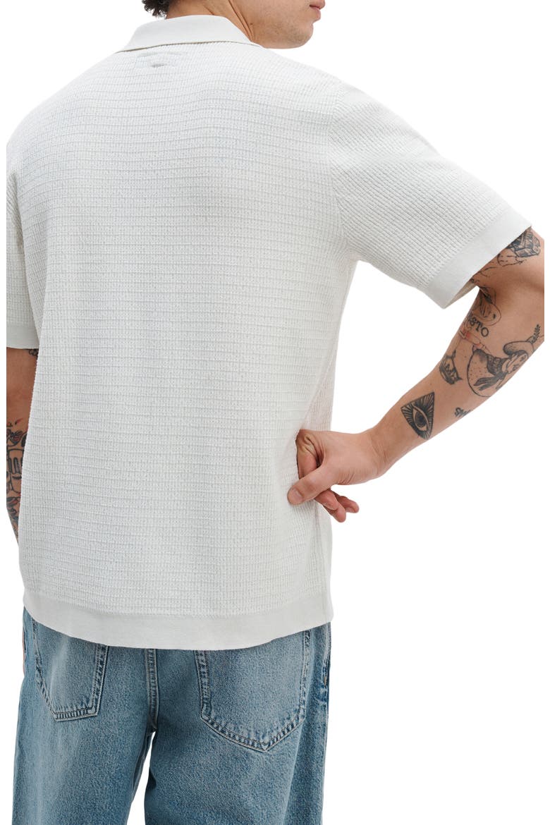 Harvey Block Stitch Camp Shirt, Alternate, color, CHALK
