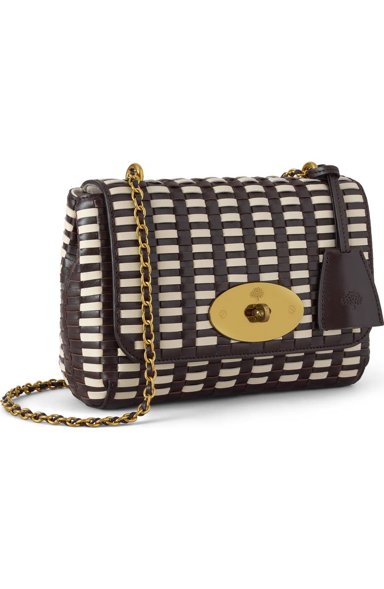 Mulberry Lily Woven Leather Shoulder Bag, Alternate, color, Ebony-Crumpet