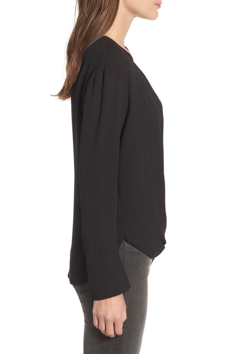 Drape Front Top, Alternate, color, BLACK