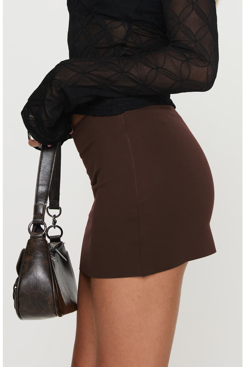 Karley Low Rise Miniskirt, Alternate, color, CHOCOLATE
