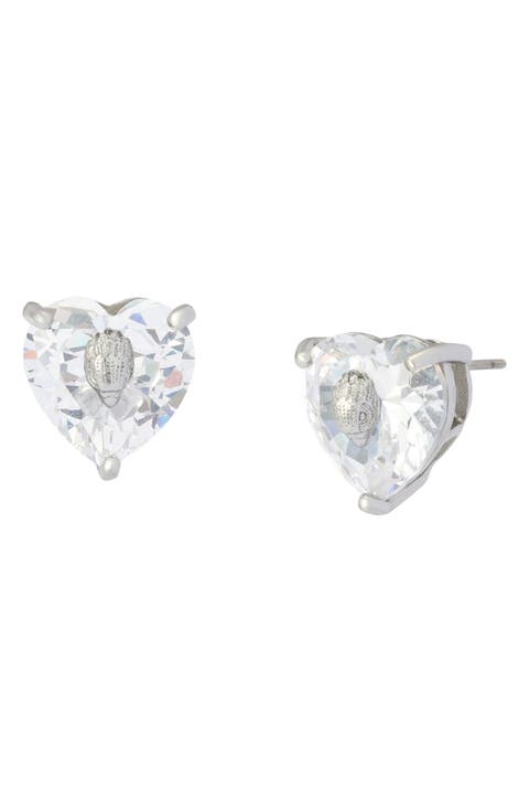 Crystal Heart Stud Earrings