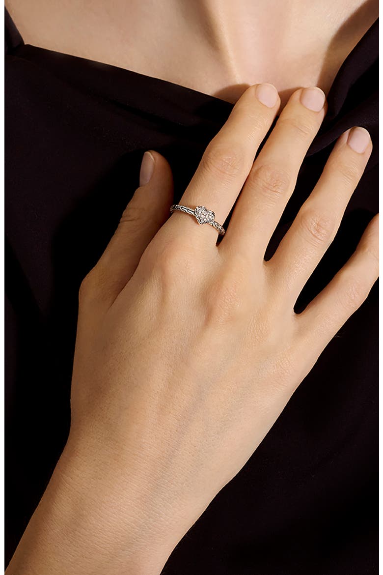 Diamond Pavé Heart Ring, Alternate, color, SILVER