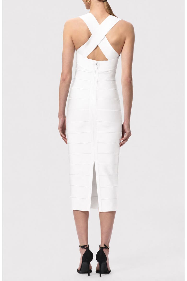 The Sandra Midi Bandage Dress, Alternate, color, ALABASTER