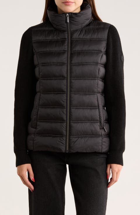 Knit Sleeve Puffer Jacket