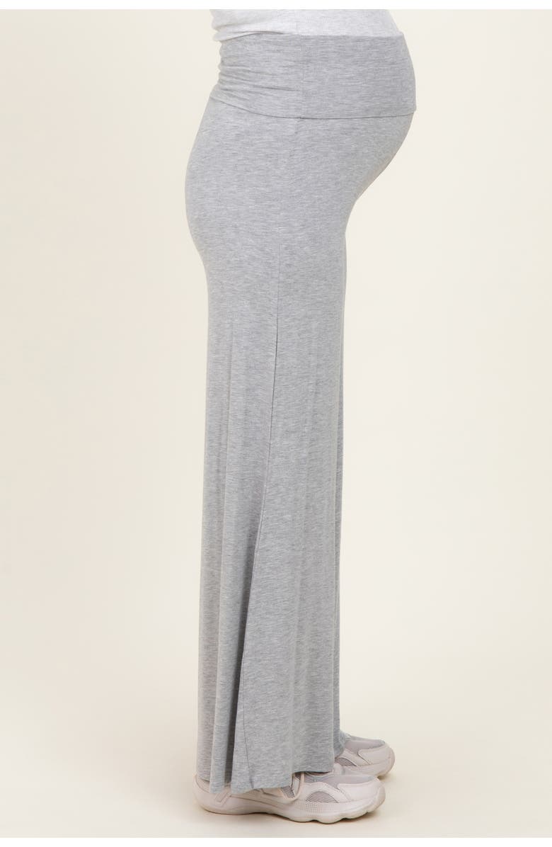 PinkBlush Fold Over Waist Wide Leg Lounge Pants, Alternate, color, Heather Grey