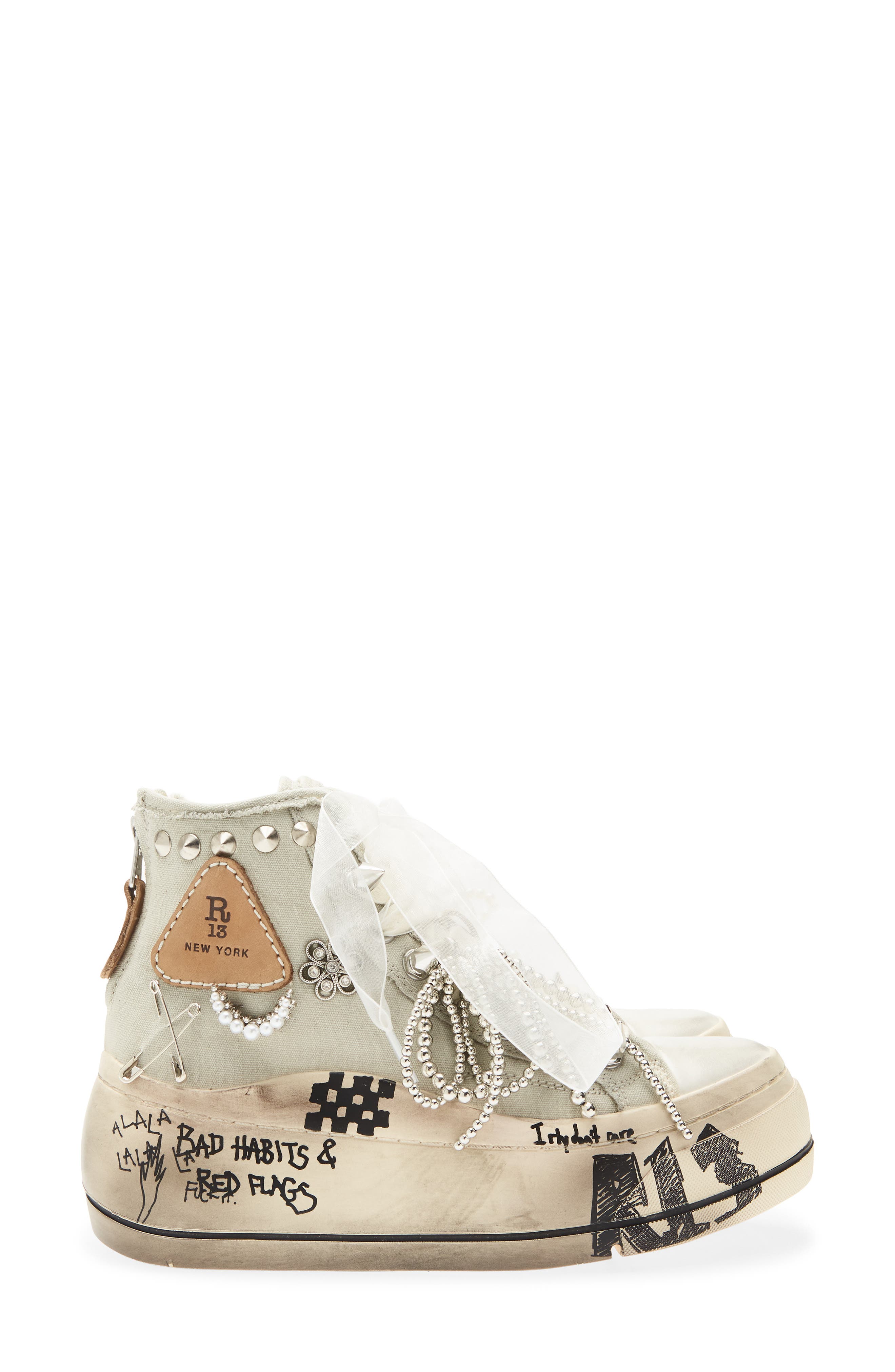 Kurt High Top Platform Sneaker, Alternate, color, OFF WHITE WITH CHARMS