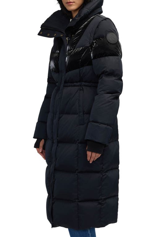 Scotch & Soda Kaatye Core Fit Water Repellent Maxi Puffer Coat In Black