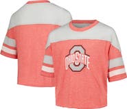 Outerstuff Girls Youth Scarlet Ohio State Buckeyes Sunday Friday Sleeve Stripe Jersey T-Shirt