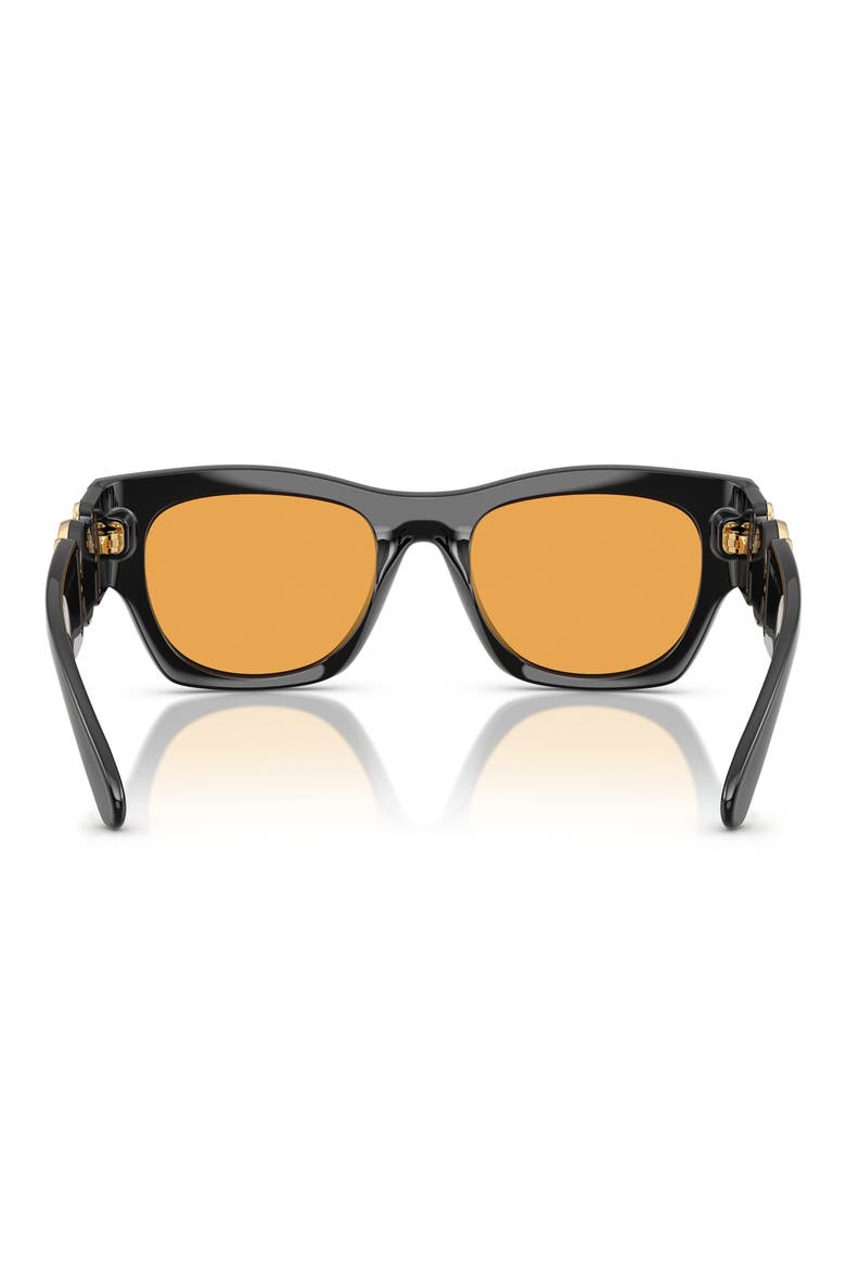 52mm Pillow Sunglasses, Alternate, color, BLACK / ORANGE