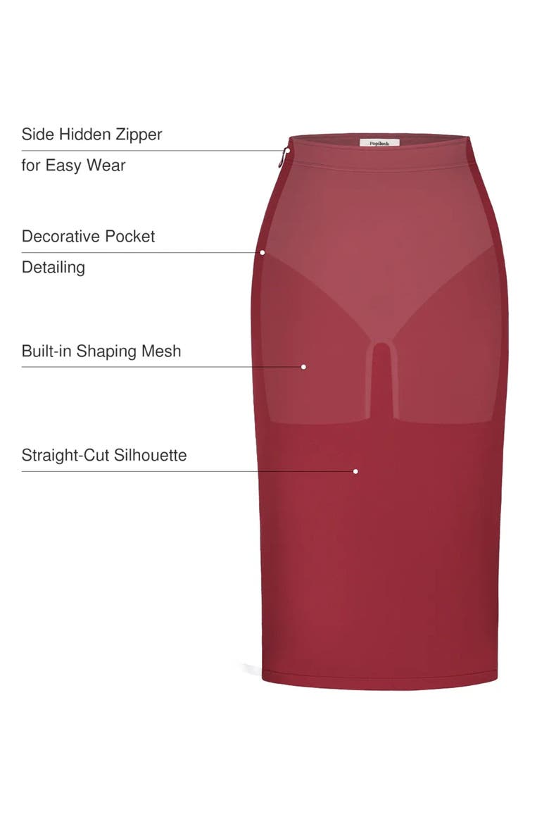 SculptEase Workwear Fitted Skirt, Alternate, color, Midnight Black